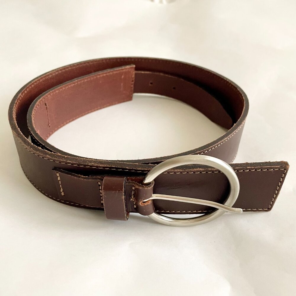 SANGIORGIO Women's Tan Brown Genuine Leather Waist Belt Size Large Italian-Made